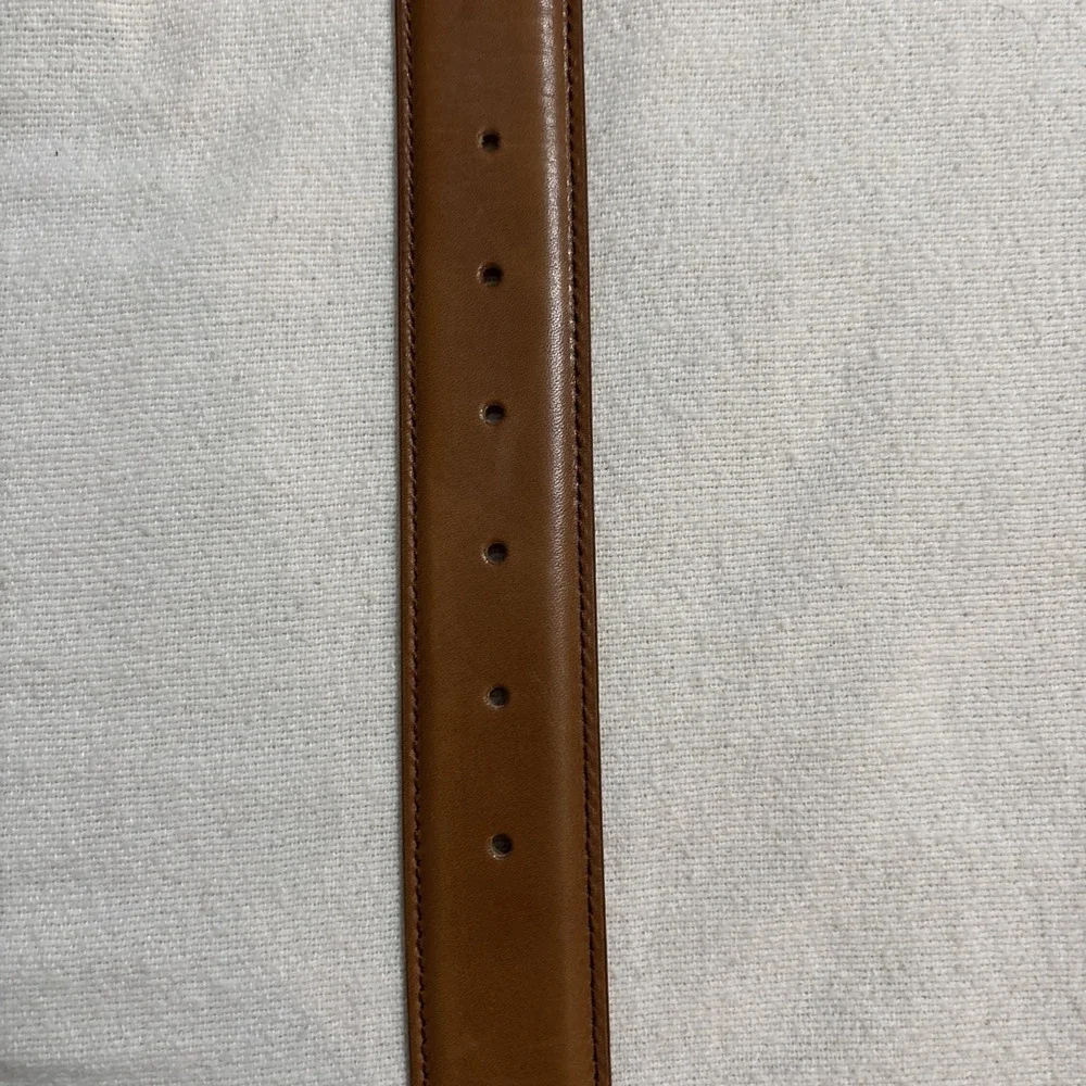 Paul Fredrick Cognac Brown Leather Belt Mens 46 Made in Italy‎ Office Casual